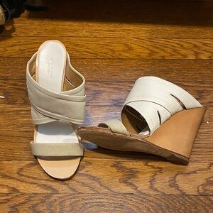 Rag & bone Cream and Tan Wedge Sandals